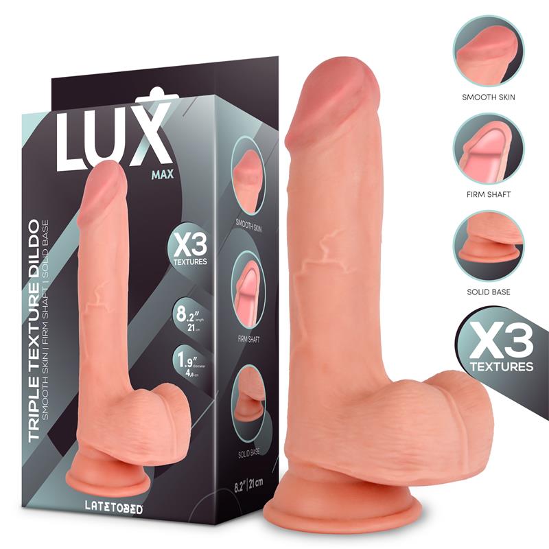 Dildo triple densidad con testículos Max LUX 8.2