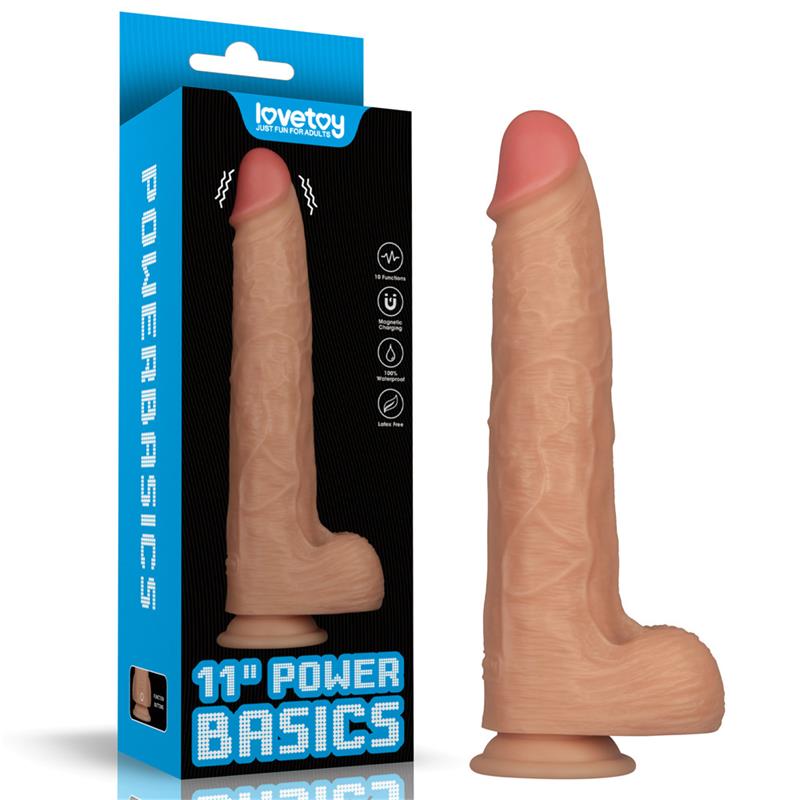 Dildo vibrador con ventosa 22 cm Power Basics LOVETOY