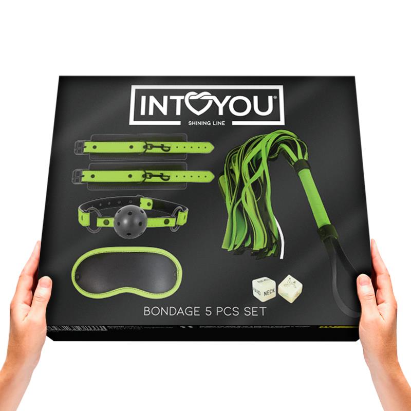 Set de bondage INTOYOU, 5 piezas que brillan en la oscuridad