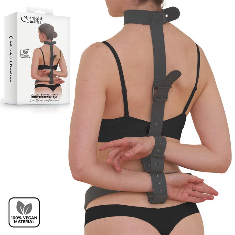 Set de restricciones Midnight Desires con collar y esposas