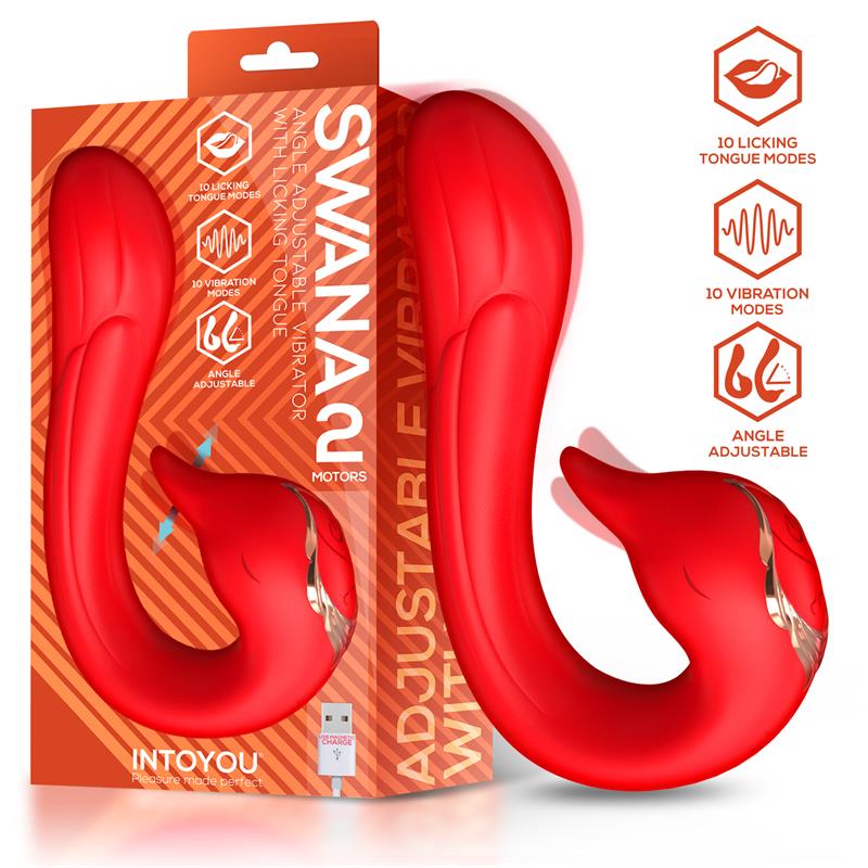 Vibrador rabbit con lengua INTOYOU Swana, ángulo ajustable